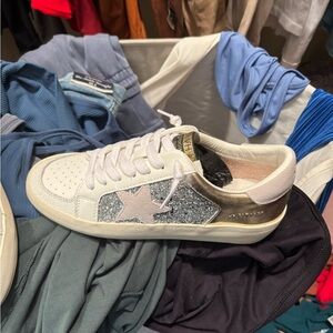 Vintage Havana White Silver Glitter Star Sneakers